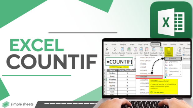 how to count cells with text in excel